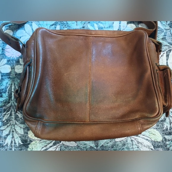 Vintage Paul Marius Leather Messenger Bag Tan Crossbody Pockets Buckle Academia - Picture 6 of 13